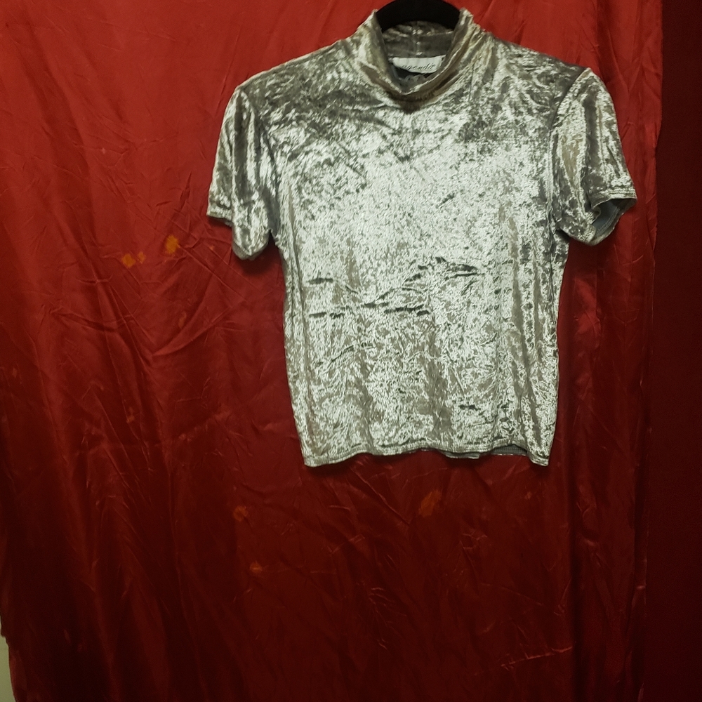 VINTAGE agenda Super Soft crushed velour short sleeve top/S/gplc
